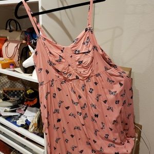 Torrid pink butterfly skater dress